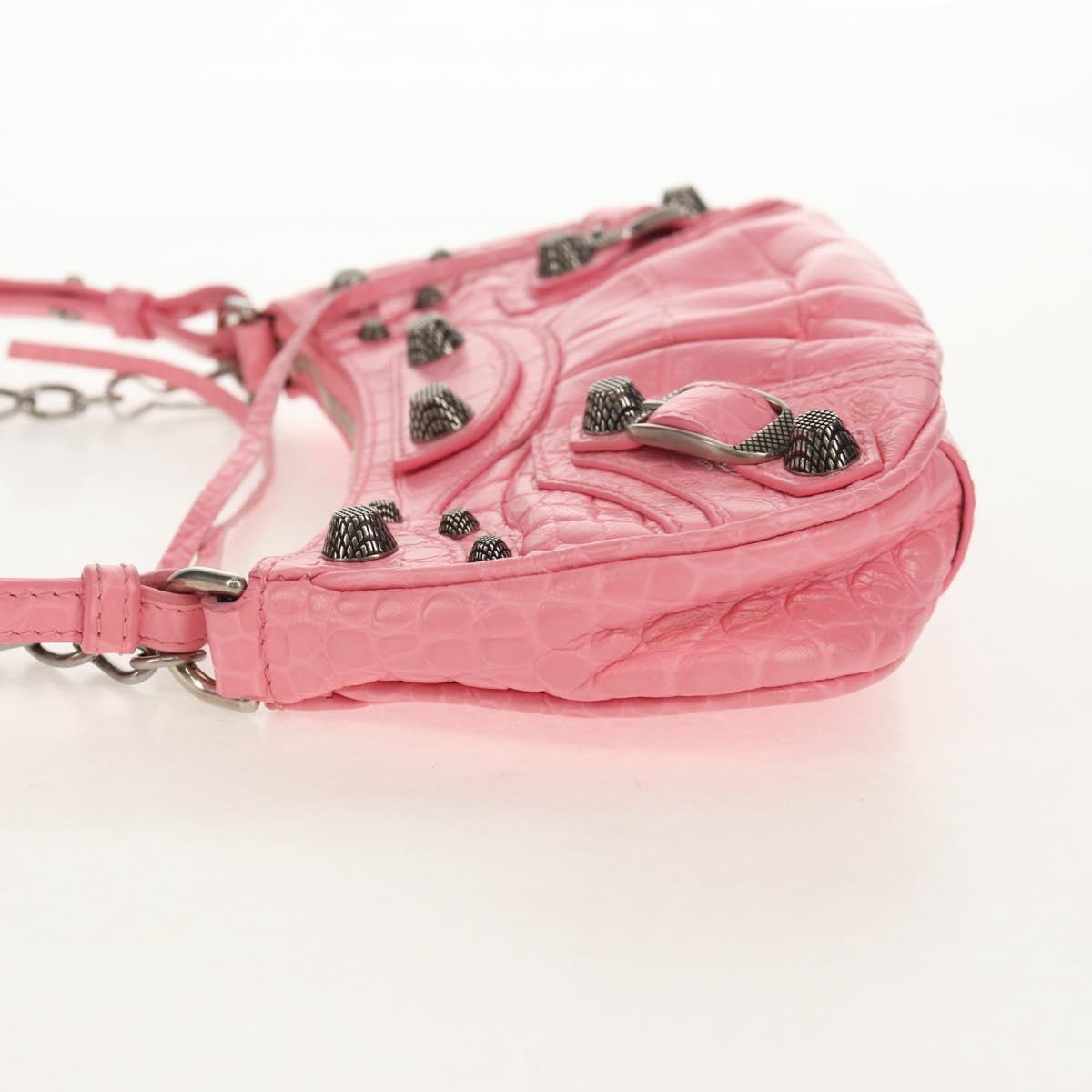BALENCIAGA LucaGol XS Shoulder Bag Leather 2way Pink Silver 695814 Auth 146072SAM