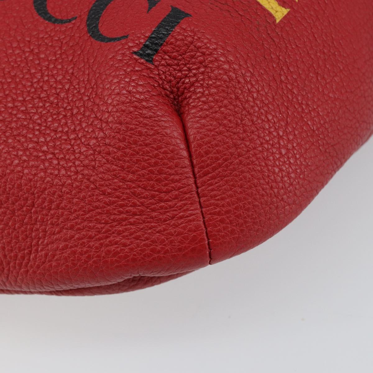 GUCCI Web Sherry Line Body Bag Leather Red 530412 Auth 146075