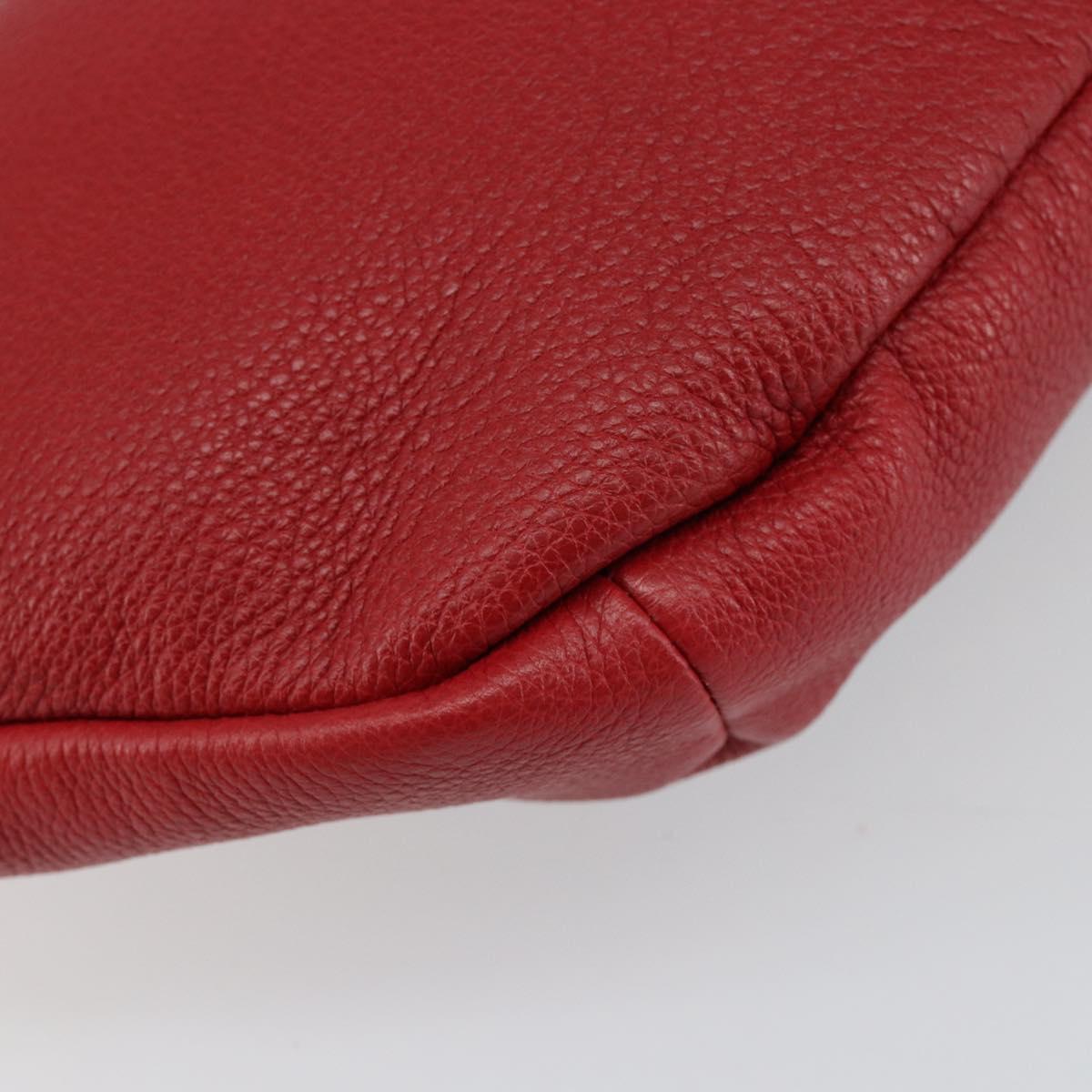 GUCCI Web Sherry Line Body Bag Leather Red 530412 Auth 146075