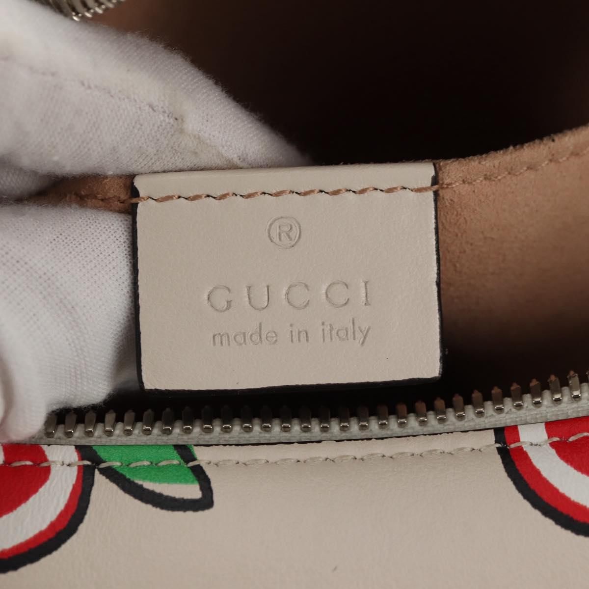 GUCCI GG Marmont Small Camera Chain bag Leather White Silver 447632 Auth 146077M