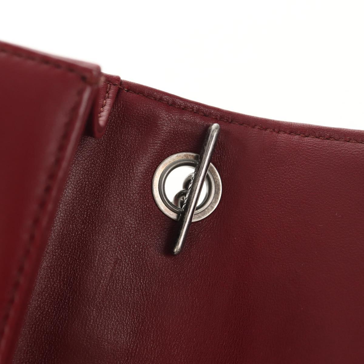 CHANEL Matelasse Boy Brick Chain Bag Lamb Skin Bordeaux CC Auth 146080SM