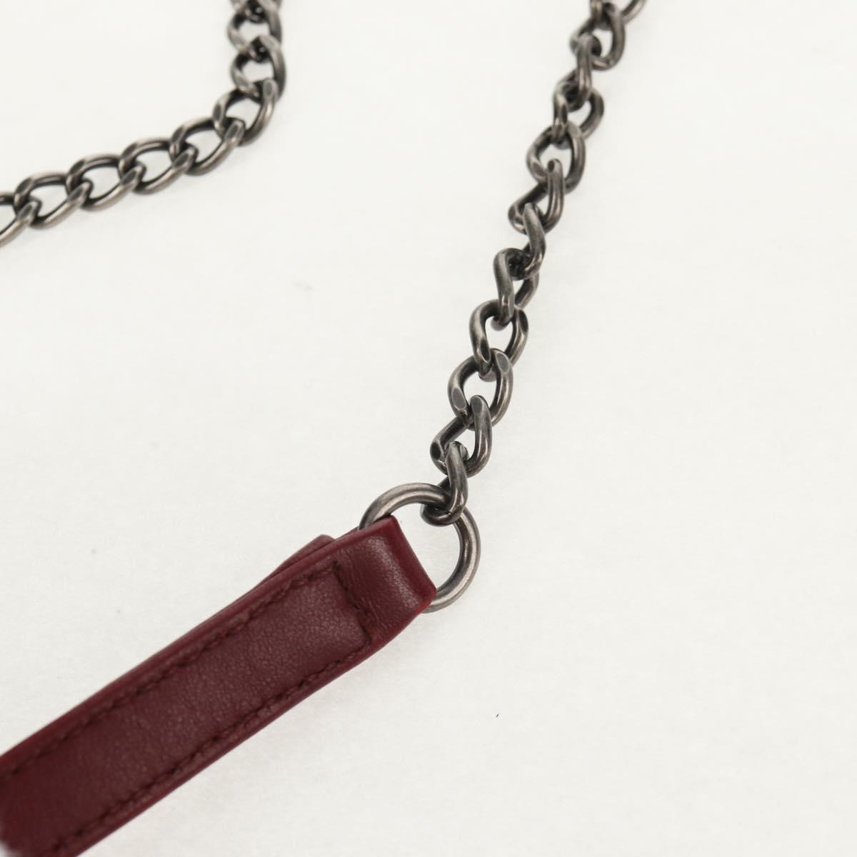 CHANEL Matelasse Boy Brick Chain Bag Lamb Skin Bordeaux CC Auth 146080SM