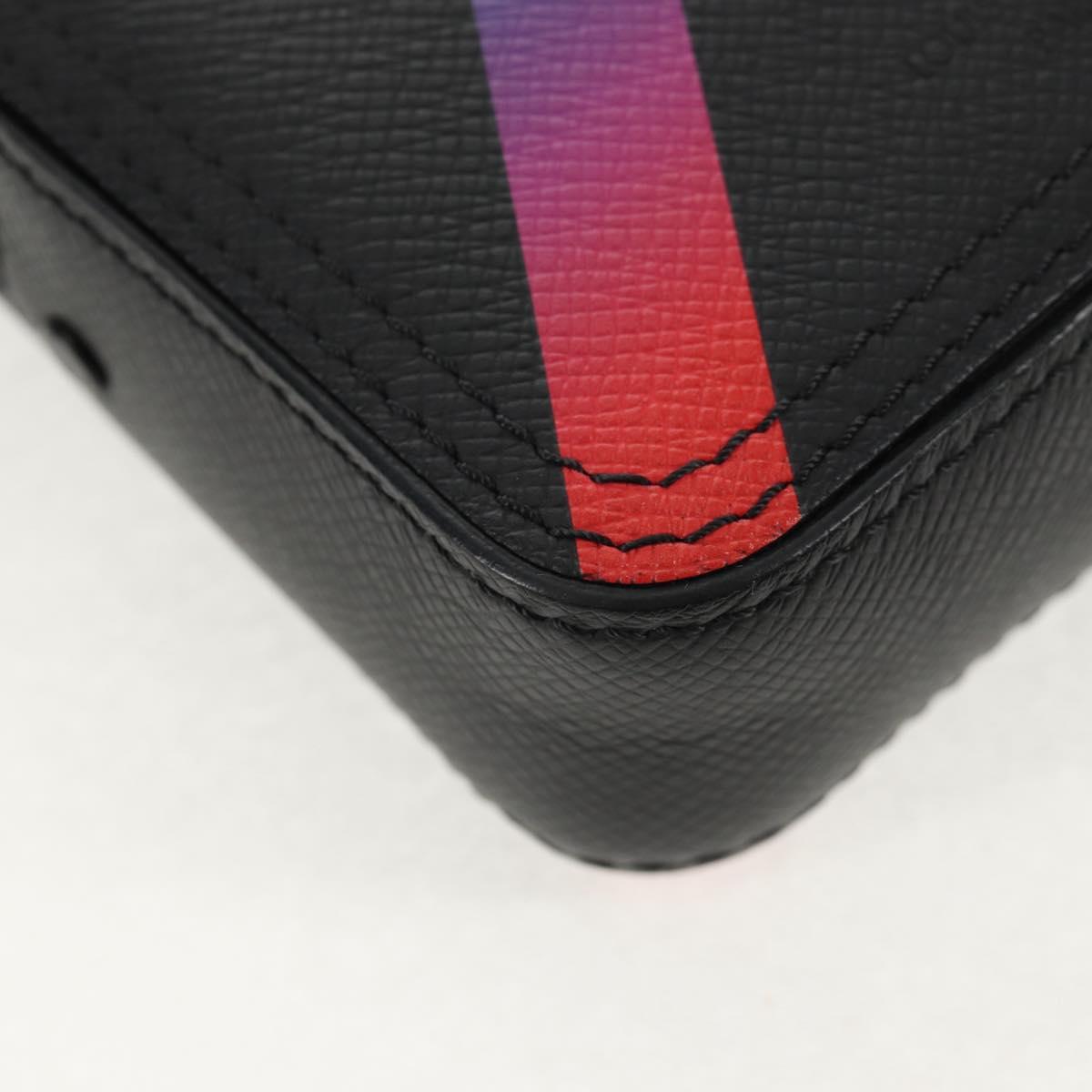 LOUIS VUITTON Taiga Rainbow Danube Messenger Bag Black M30332 LV Auth 146086M