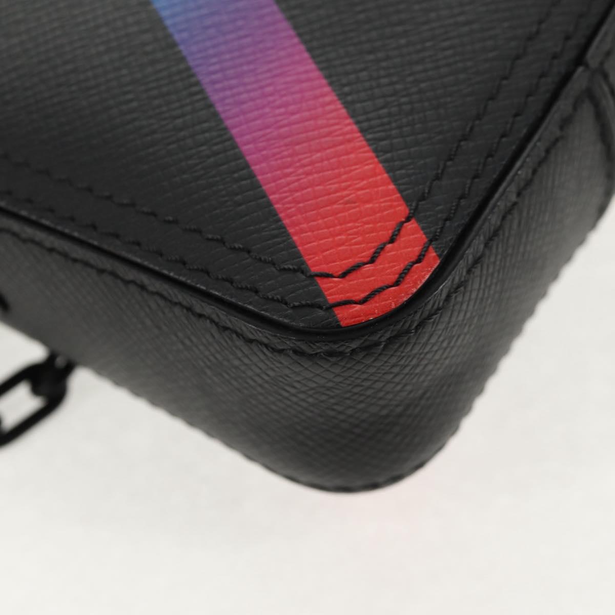 LOUIS VUITTON Taiga Rainbow Danube Messenger Bag Black M30332 LV Auth 146086M