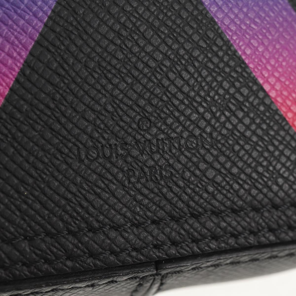 LOUIS VUITTON Taiga Rainbow Danube Messenger Bag Black M30332 LV Auth 146086M