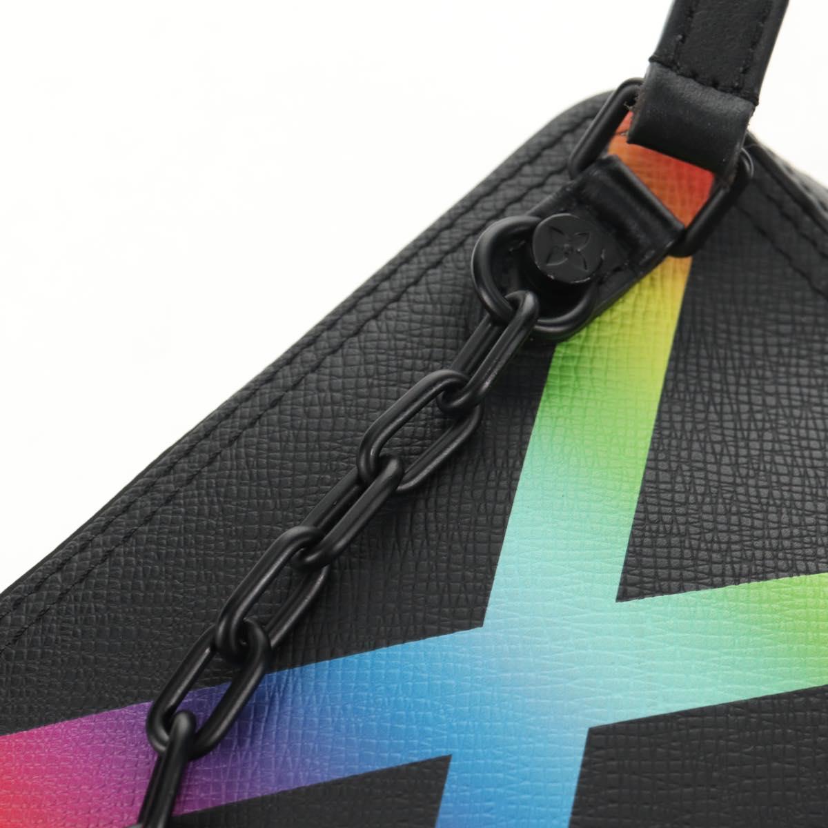 LOUIS VUITTON Taiga Rainbow Danube Messenger Bag Black M30332 LV Auth 146086M