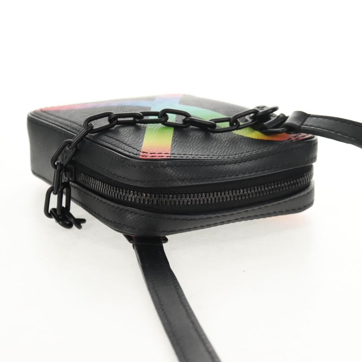 LOUIS VUITTON Taiga Rainbow Danube Messenger Bag Black M30332 LV Auth 146086M