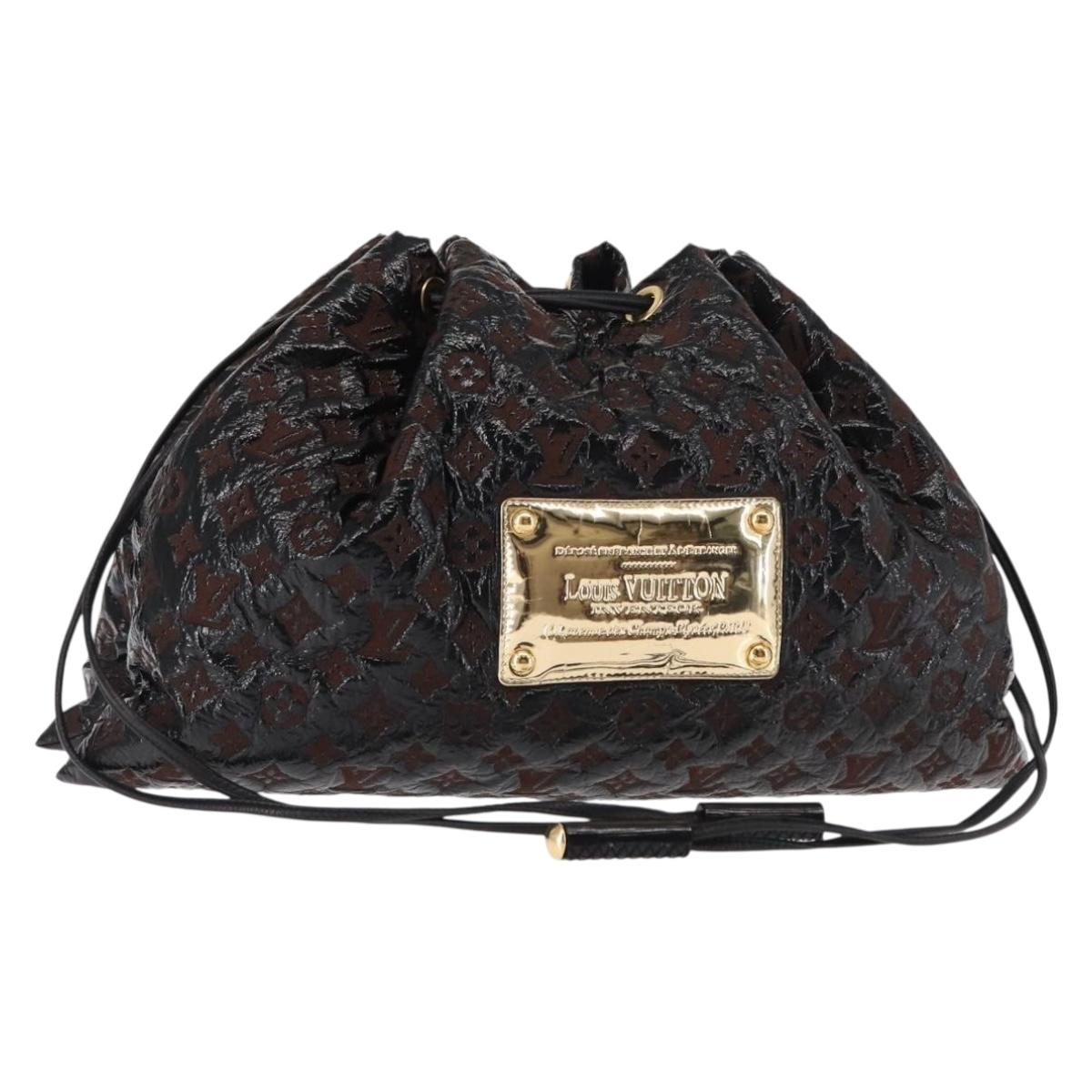 LOUIS VUITTON Monogram Envinil Squeeze Hand Bag Noir M95259 LV Auth 146087