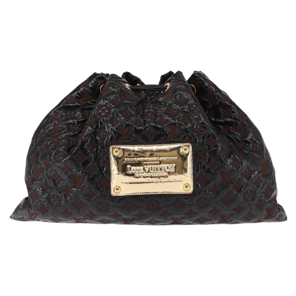 LOUIS VUITTON Monogram Envinil Squeeze Hand Bag Noir M95259 LV Auth 146087