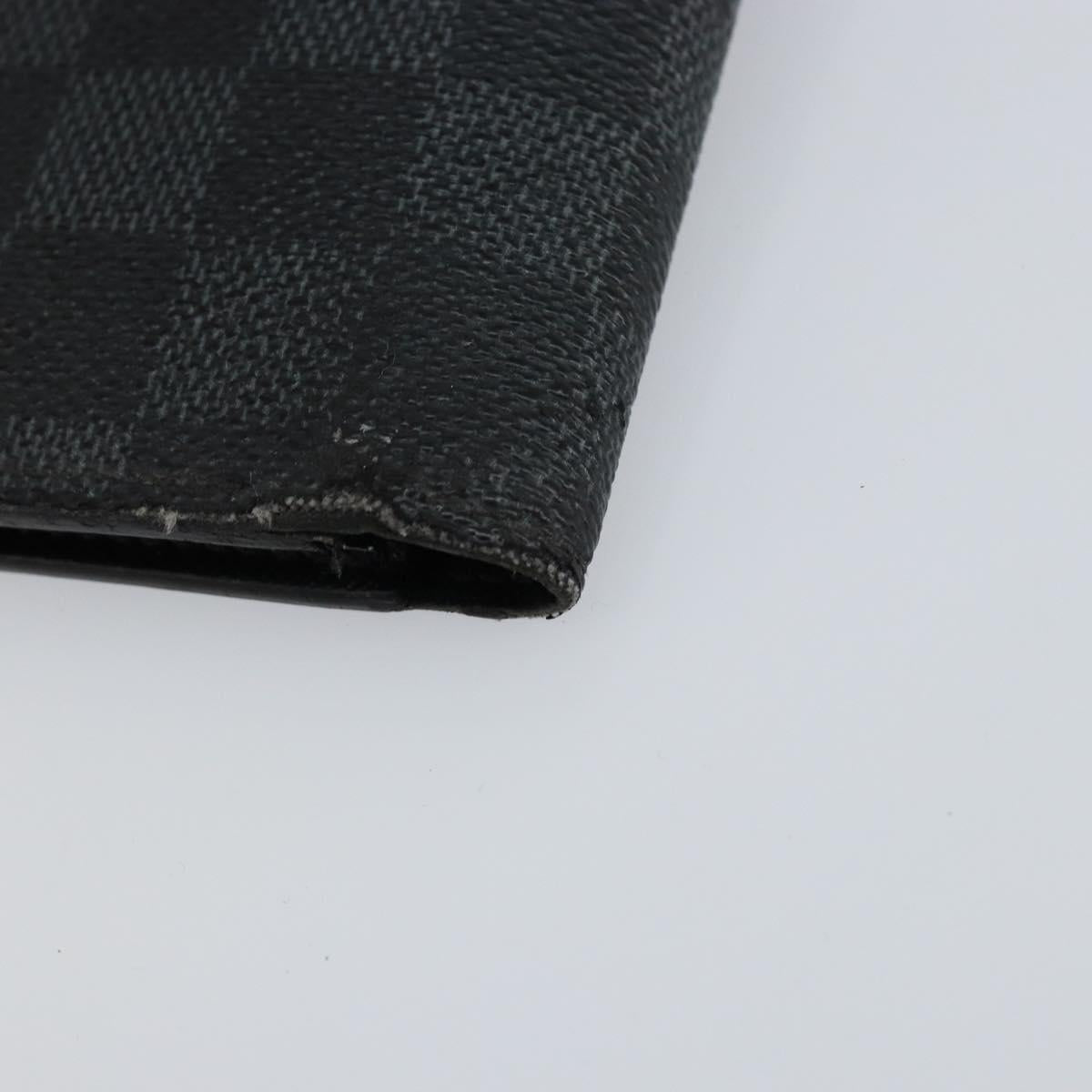 LOUIS VUITTON Damier Graphite Brazza Portefeuille NM Wallet N60435 Auth 146091