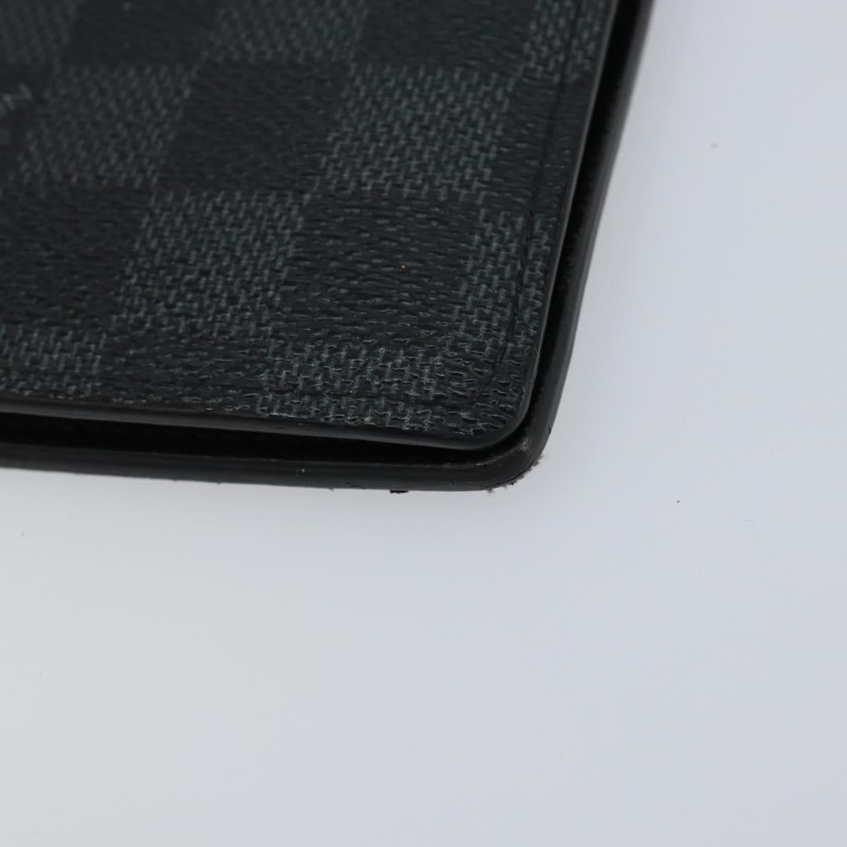 LOUIS VUITTON Damier Graphite Brazza Portefeuille NM Wallet N60435 Auth 146091