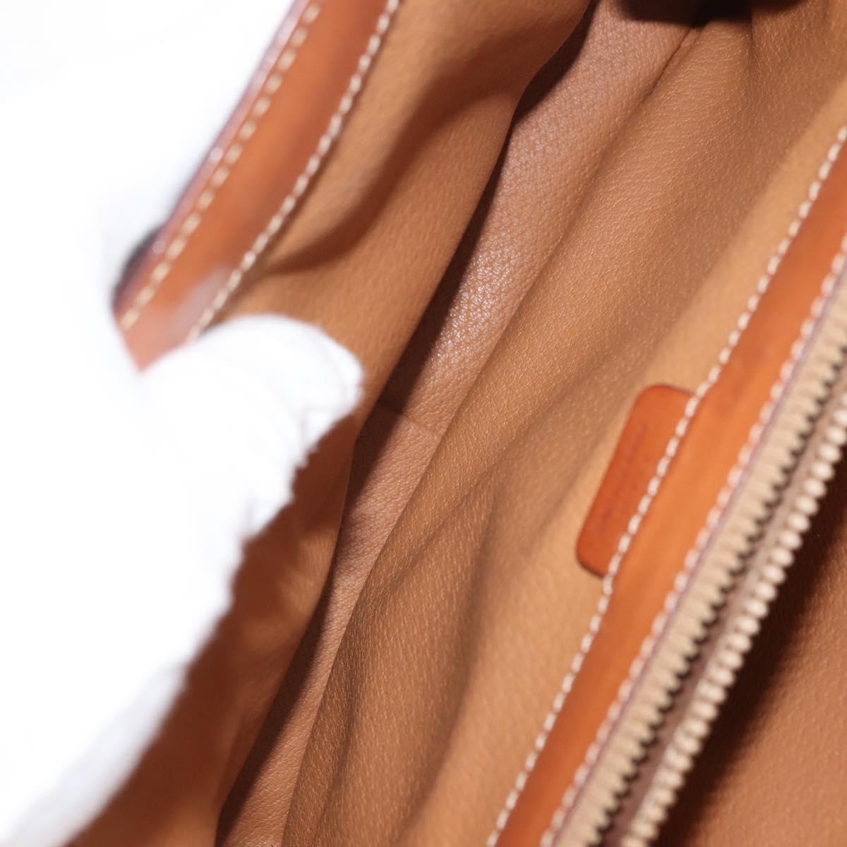 CELINE Macadam Canvas Hand Bag PVC Leather 2way Brown Gold Auth 146100