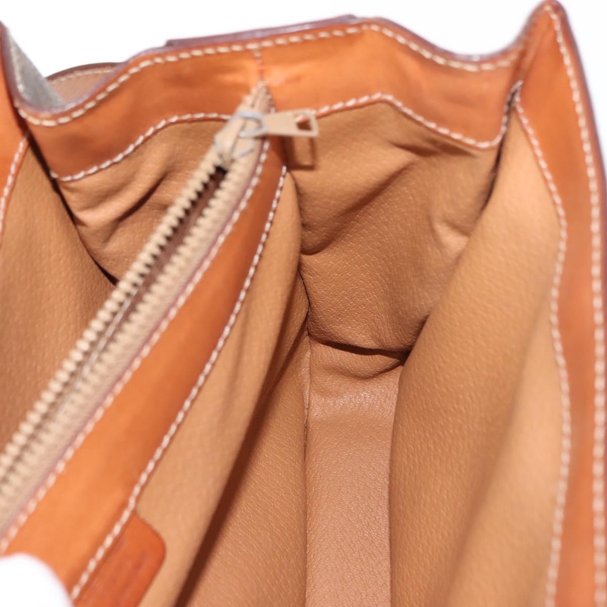 CELINE Macadam Canvas Hand Bag PVC Leather 2way Brown Gold Auth 146100