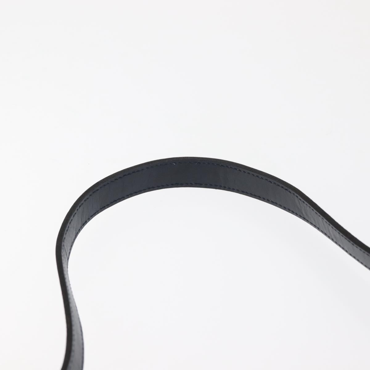 Christian Dior Trotter Canvas Shoulder Bag Navy Gold Auth 146109