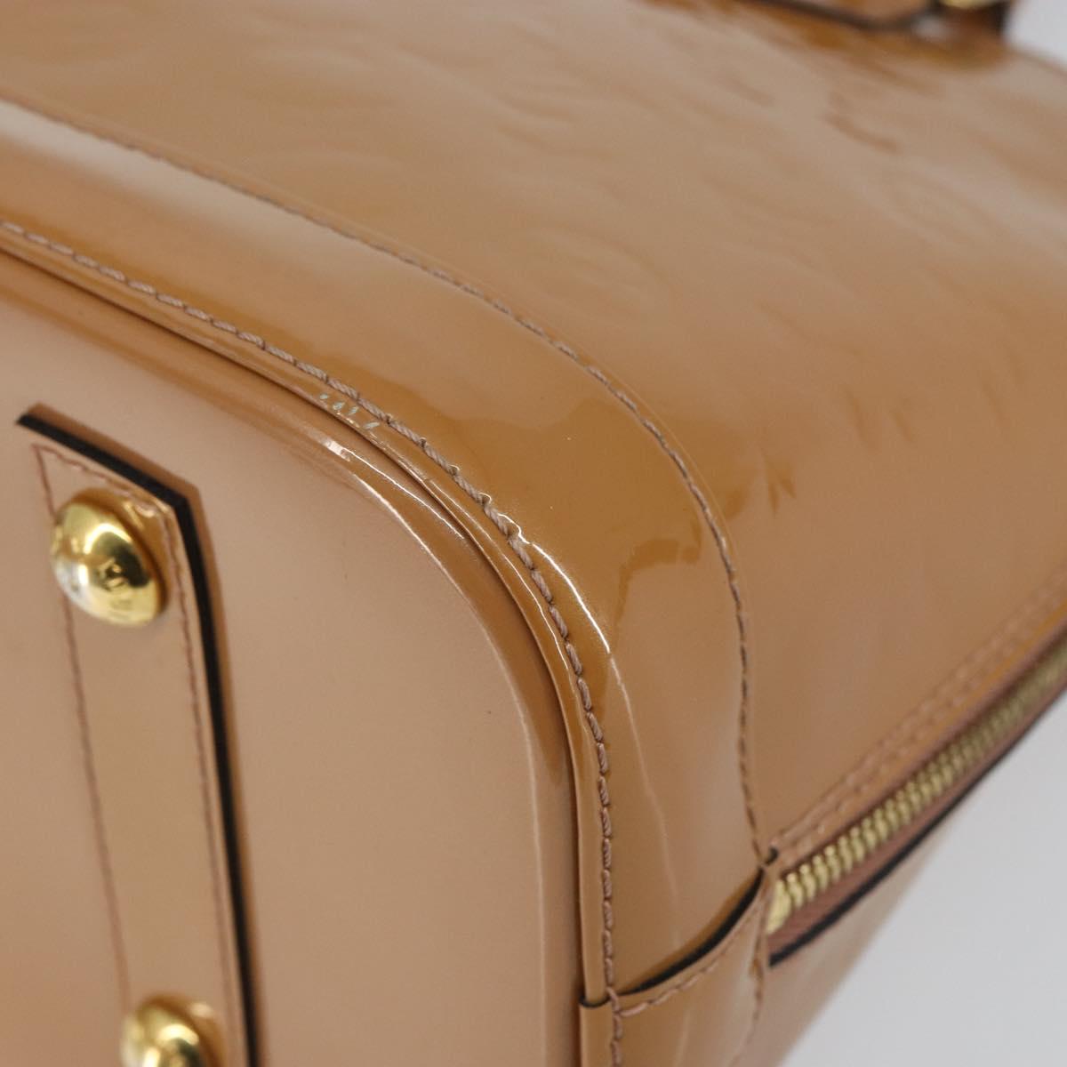 LOUIS VUITTON Monogram Vernis Alma PM Hand Bag Beige M90170 LV Auth 146112