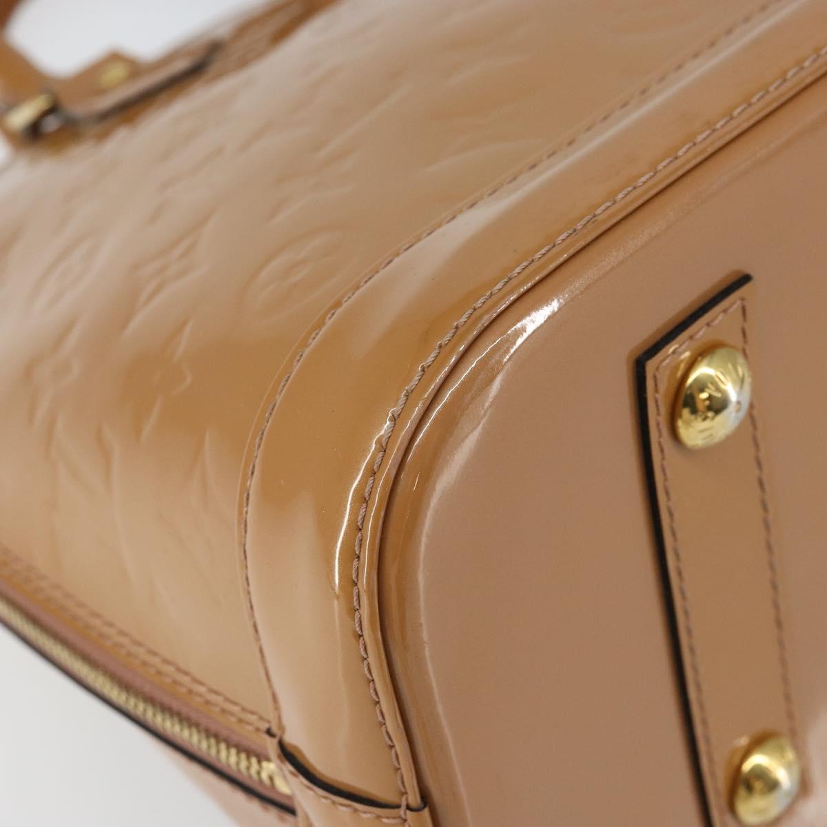 LOUIS VUITTON Monogram Vernis Alma PM Hand Bag Beige M90170 LV Auth 146112