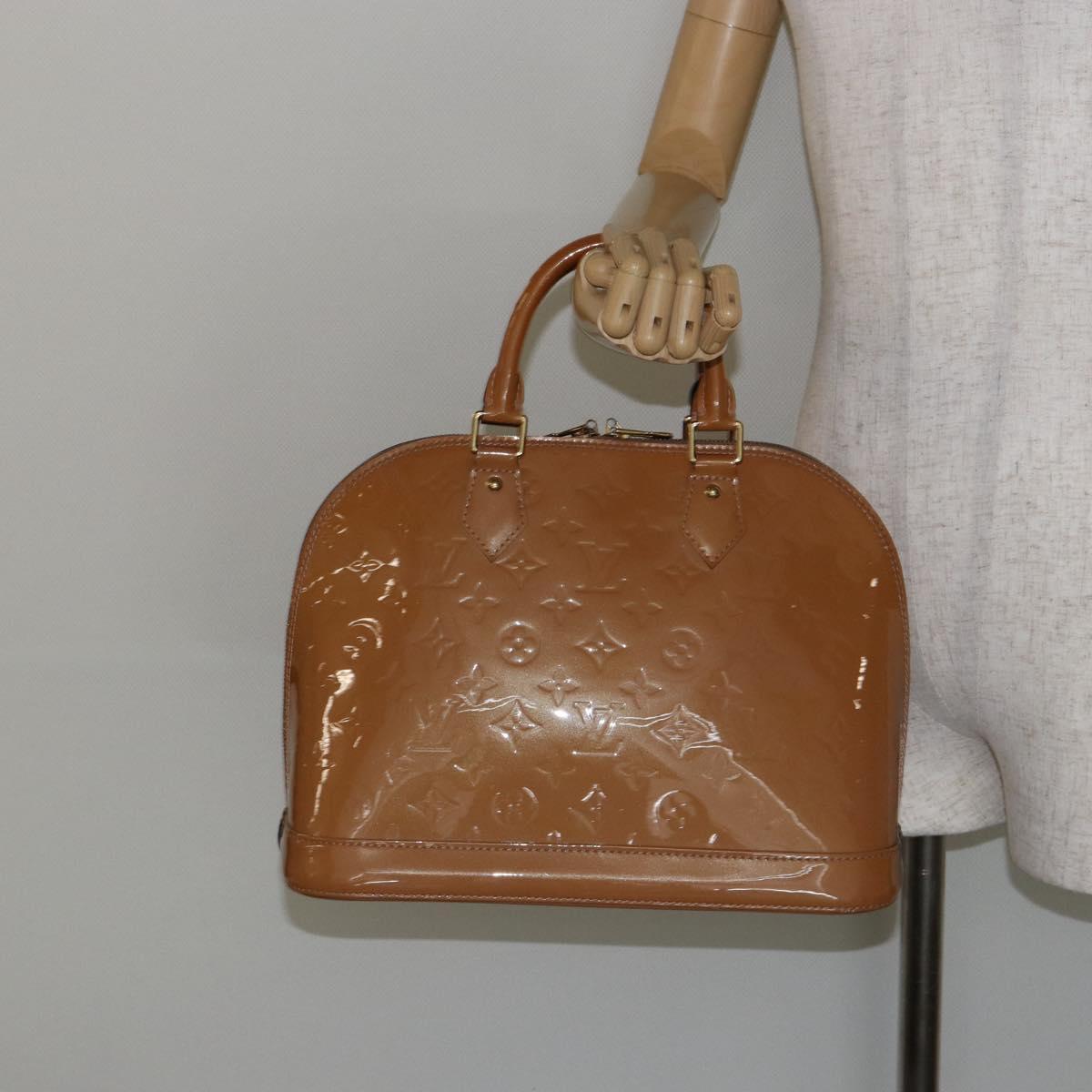 LOUIS VUITTON Monogram Vernis Alma PM Hand Bag Beige M90170 LV Auth 146112