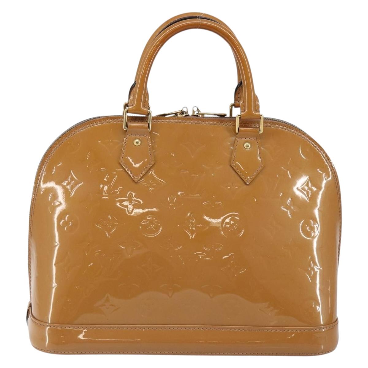 LOUIS VUITTON Monogram Vernis Alma PM Hand Bag Beige M90170 LV Auth 146112