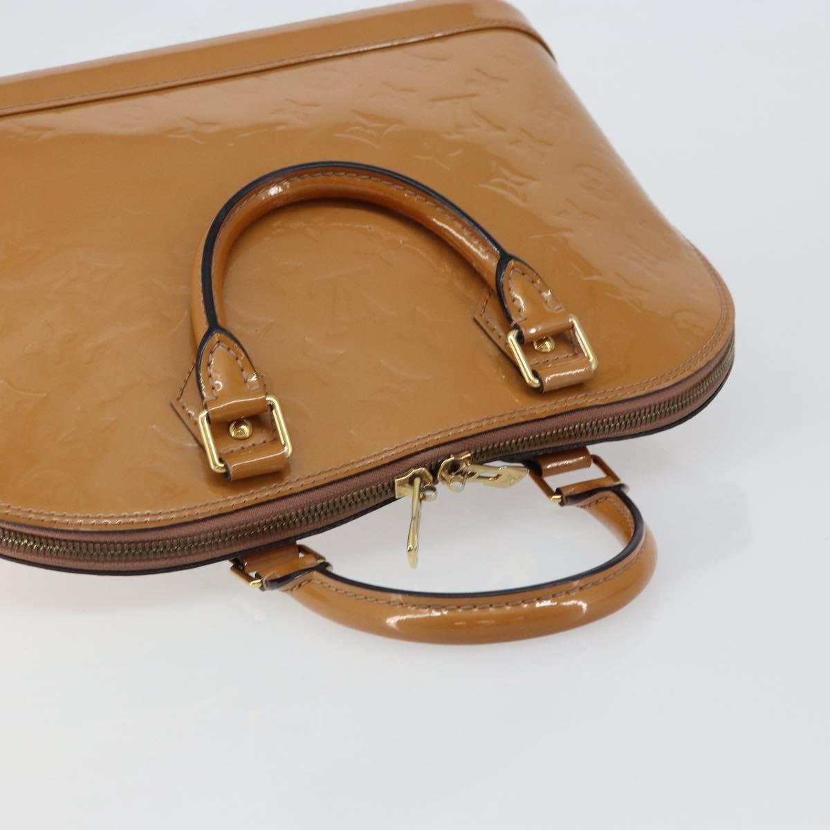 LOUIS VUITTON Monogram Vernis Alma PM Hand Bag Beige M90170 LV Auth 146112