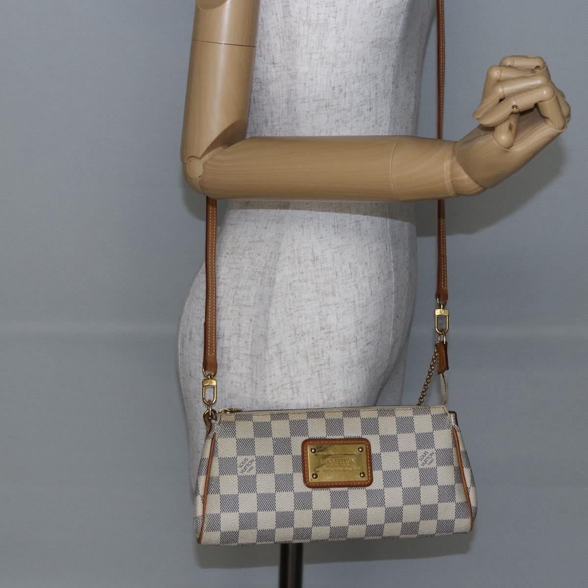 LOUIS VUITTON Damier Azur Eva Shoulder Bag 2way N55214 LV Auth 146116