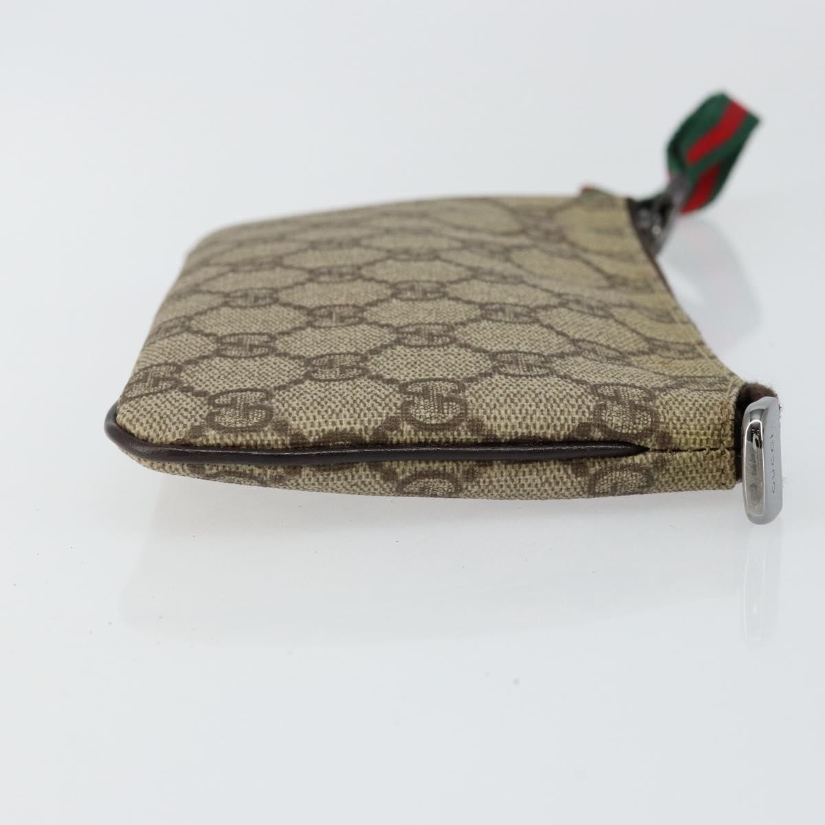 GUCCI GG Supreme Web Sherry Line Bag PVC Beige Silver 190553 0959 Auth 146121