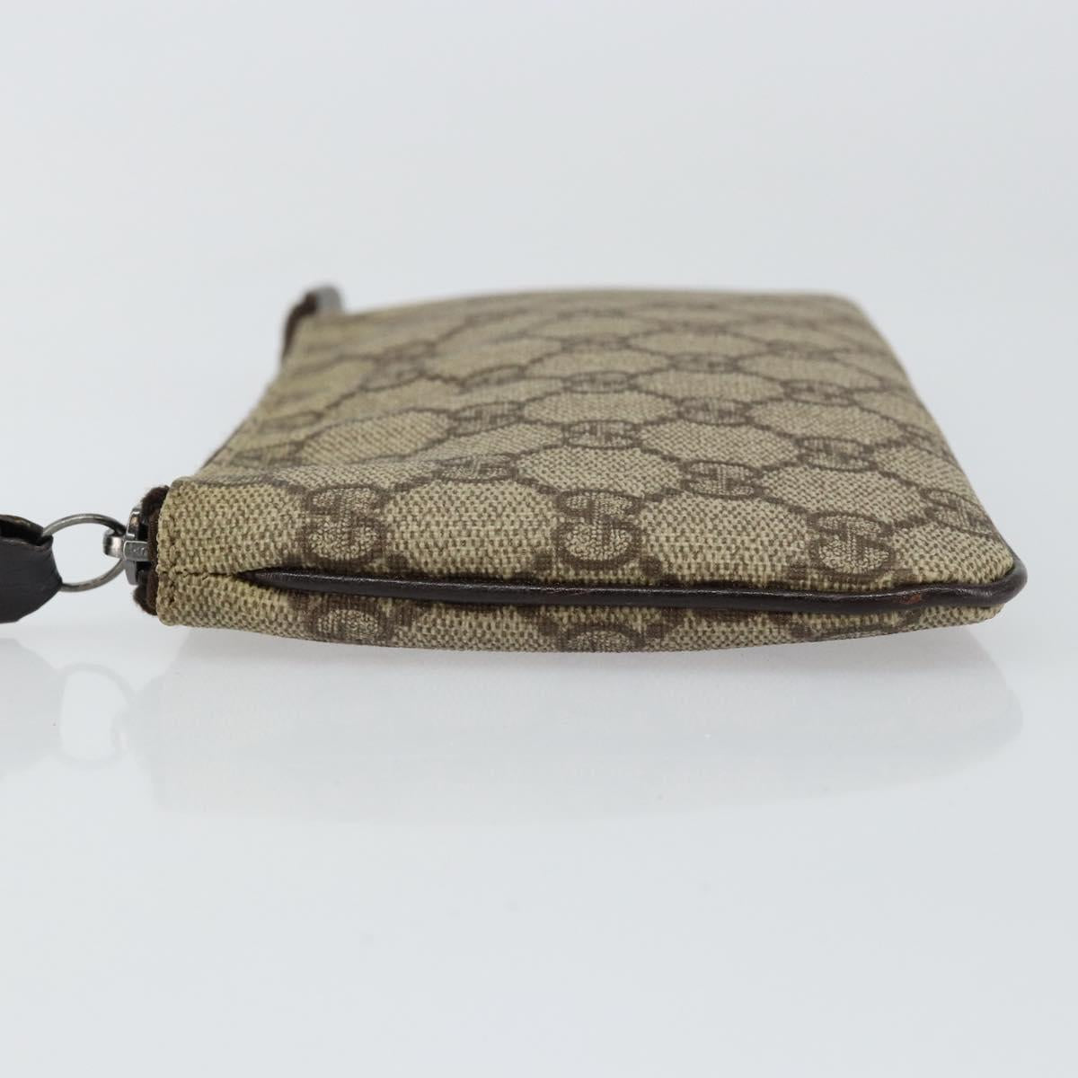 GUCCI GG Supreme Web Sherry Line Bag PVC Beige Silver 190553 0959 Auth 146121