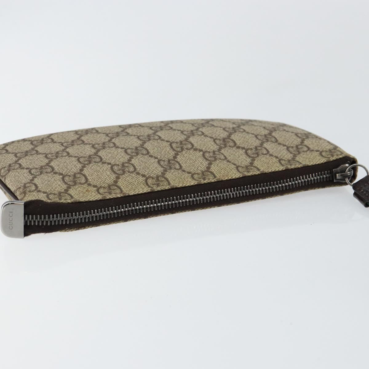 GUCCI GG Supreme Web Sherry Line Bag PVC Beige Silver 190553 0959 Auth 146121