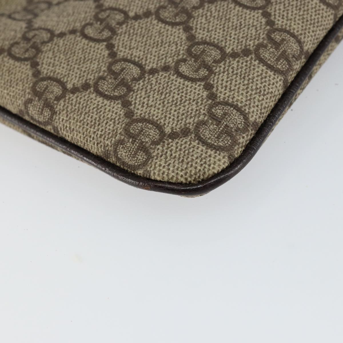 GUCCI GG Supreme Web Sherry Line Bag PVC Beige Silver 190553 0959 Auth 146121
