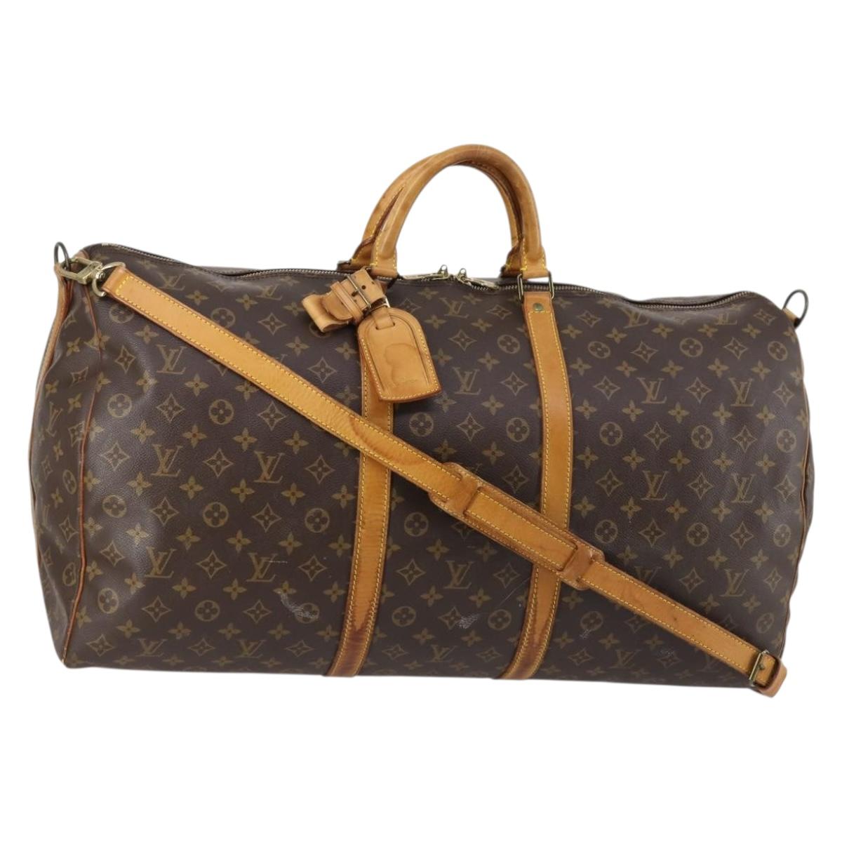 LOUIS VUITTON Monogram Keepall Bandouliere 60 Boston Bag M41412 LV Auth 146122