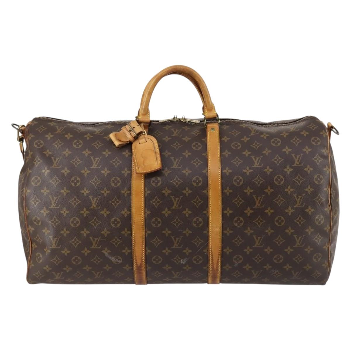 LOUIS VUITTON Monogram Keepall Bandouliere 60 Boston Bag M41412 LV Auth 146122