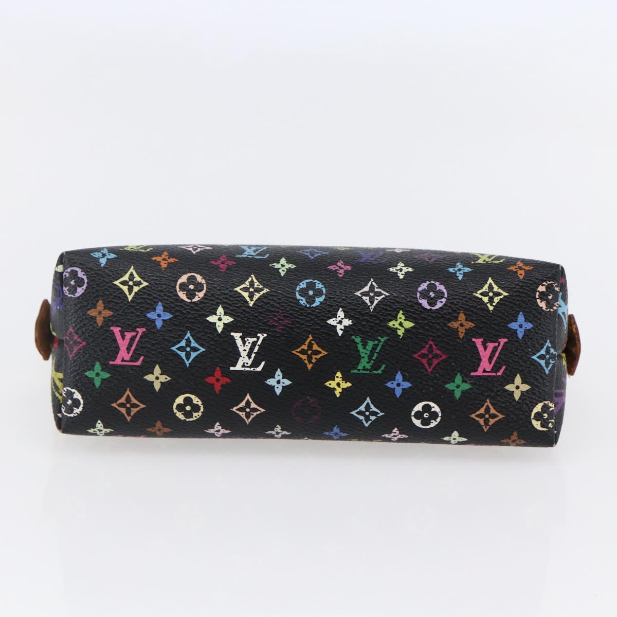 LOUIS VUITTON Multicolor Pochette Cosmetic Pouch Black M47355 LV Auth 146125