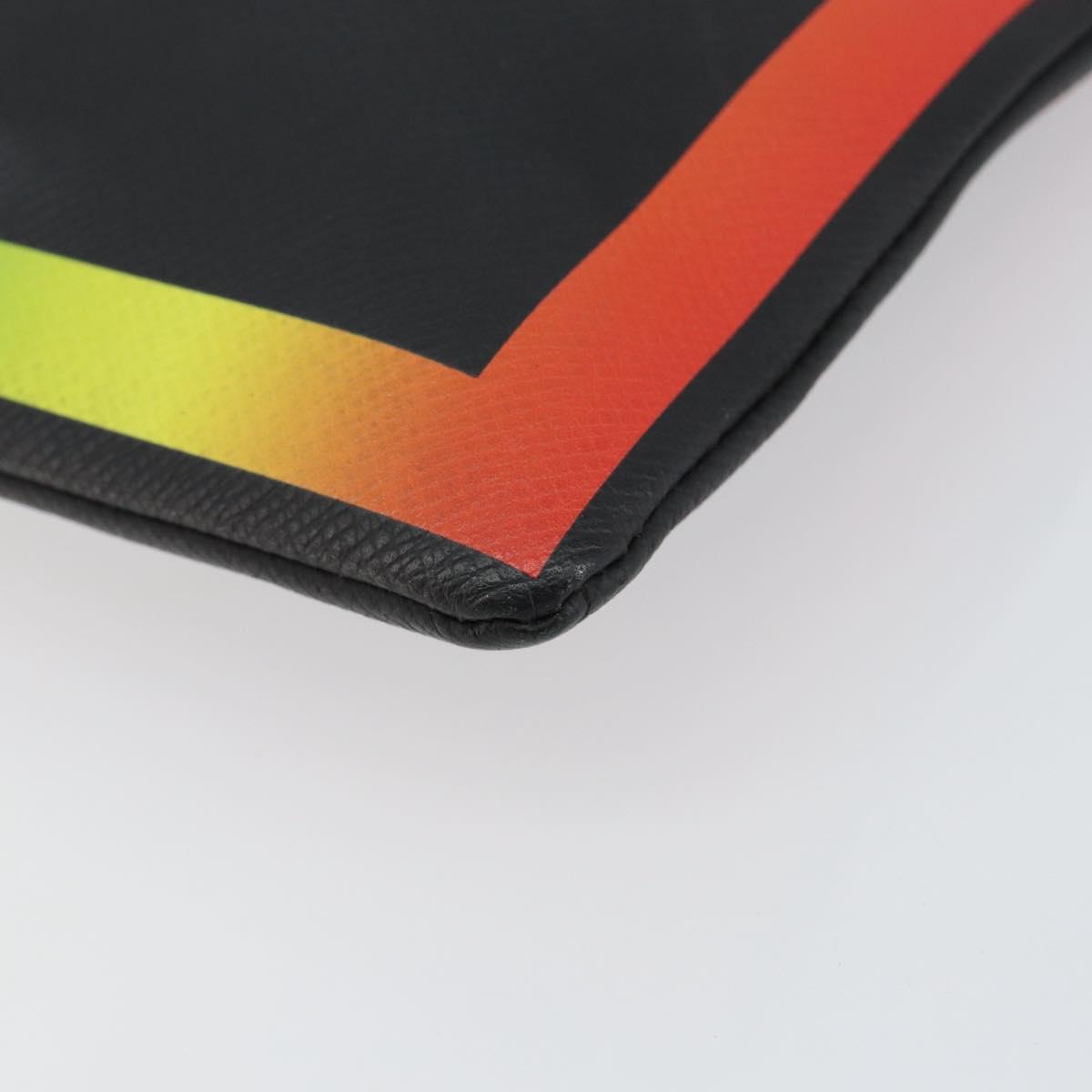LOUIS VUITTON taiga rainbow Chain Pochette A4 Bag Black M30347 LV Auth 146128