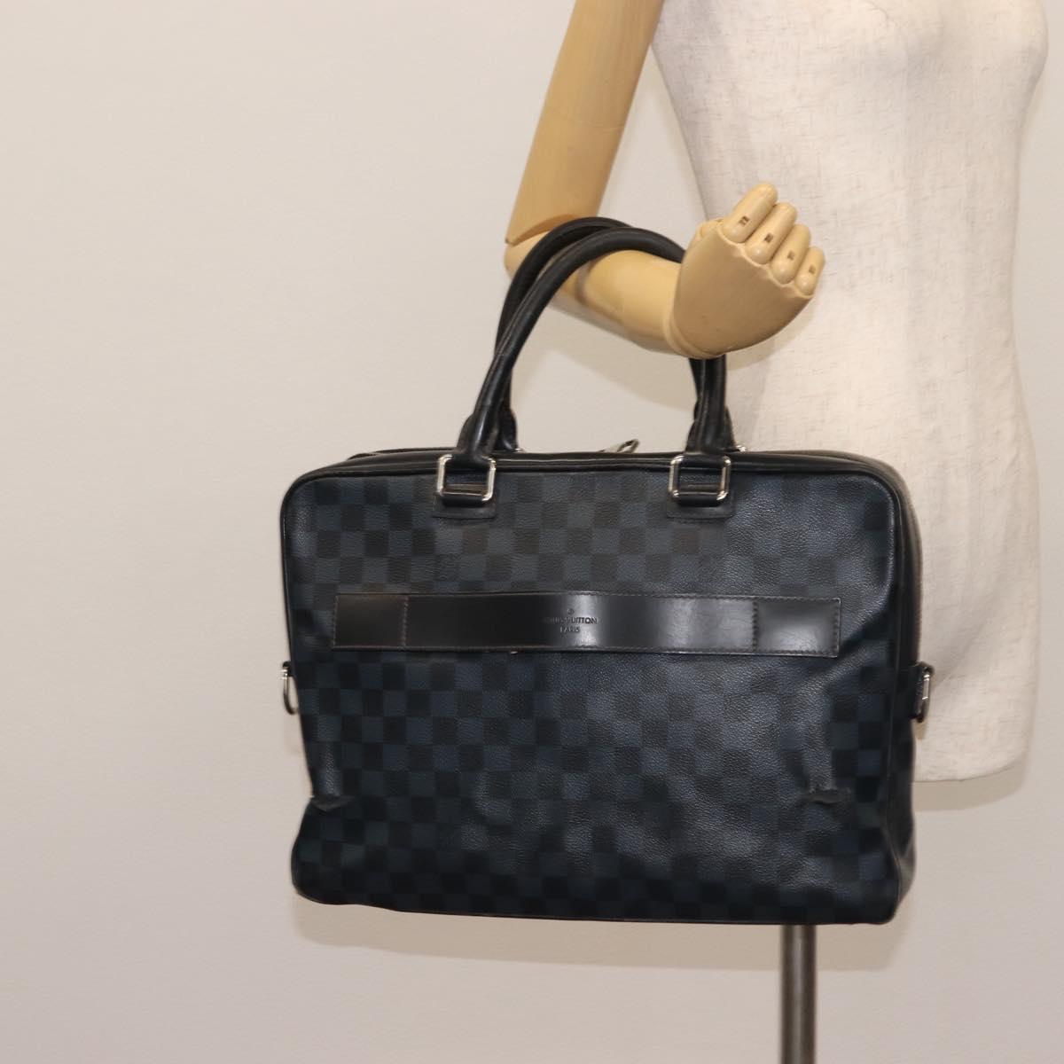 LOUIS VUITTON Damier Cobalt Porte Documents Business Bag N41347 LV Auth 146133