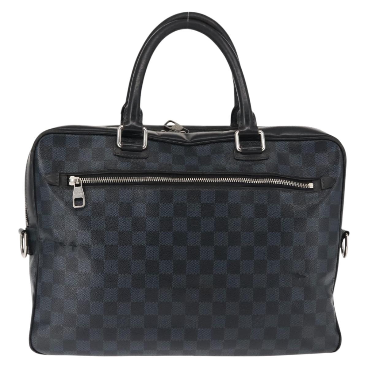 LOUIS VUITTON Damier Cobalt Porte Documents Business Bag N41347 LV Auth 146133