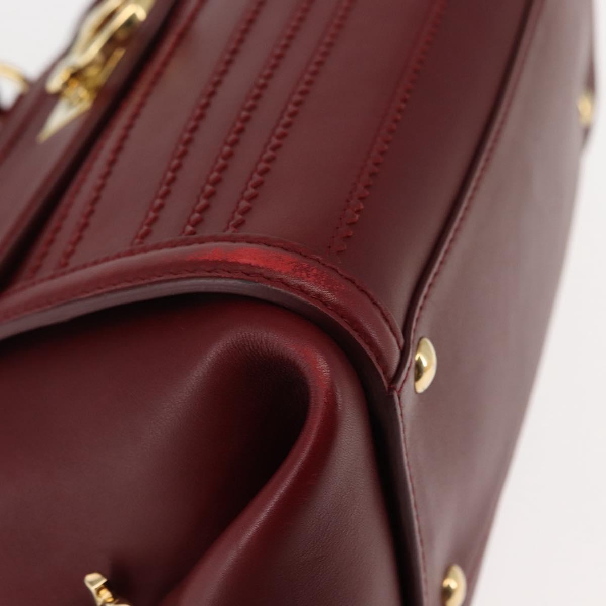 Salvatore Ferragamo Gancini Sofia Hand Bag Leather 2way Red Auth 146140