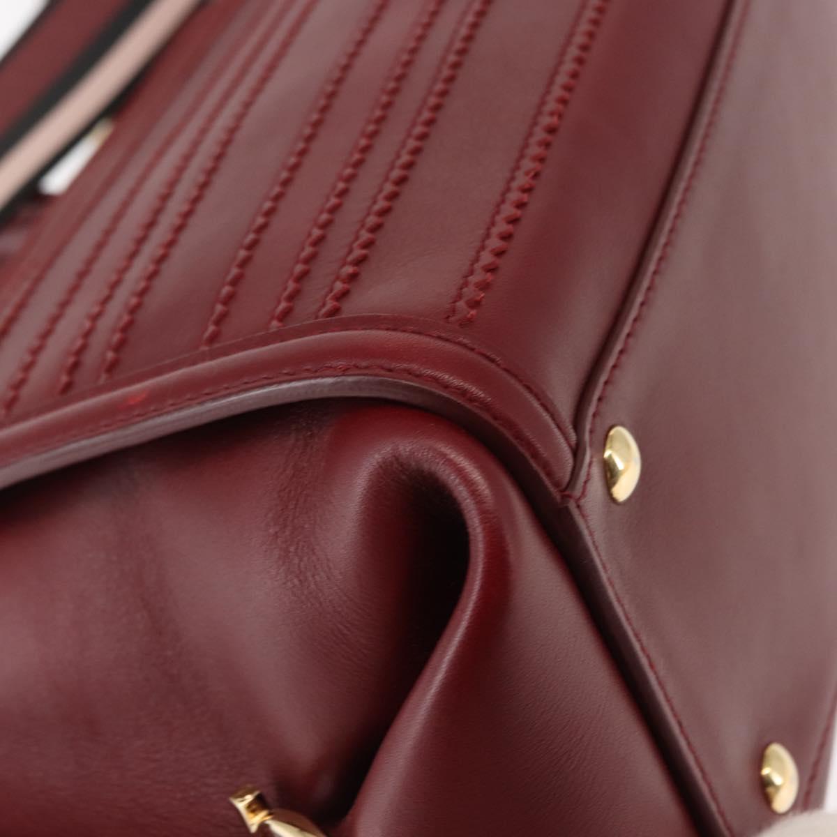 Salvatore Ferragamo Gancini Sofia Hand Bag Leather 2way Red Auth 146140