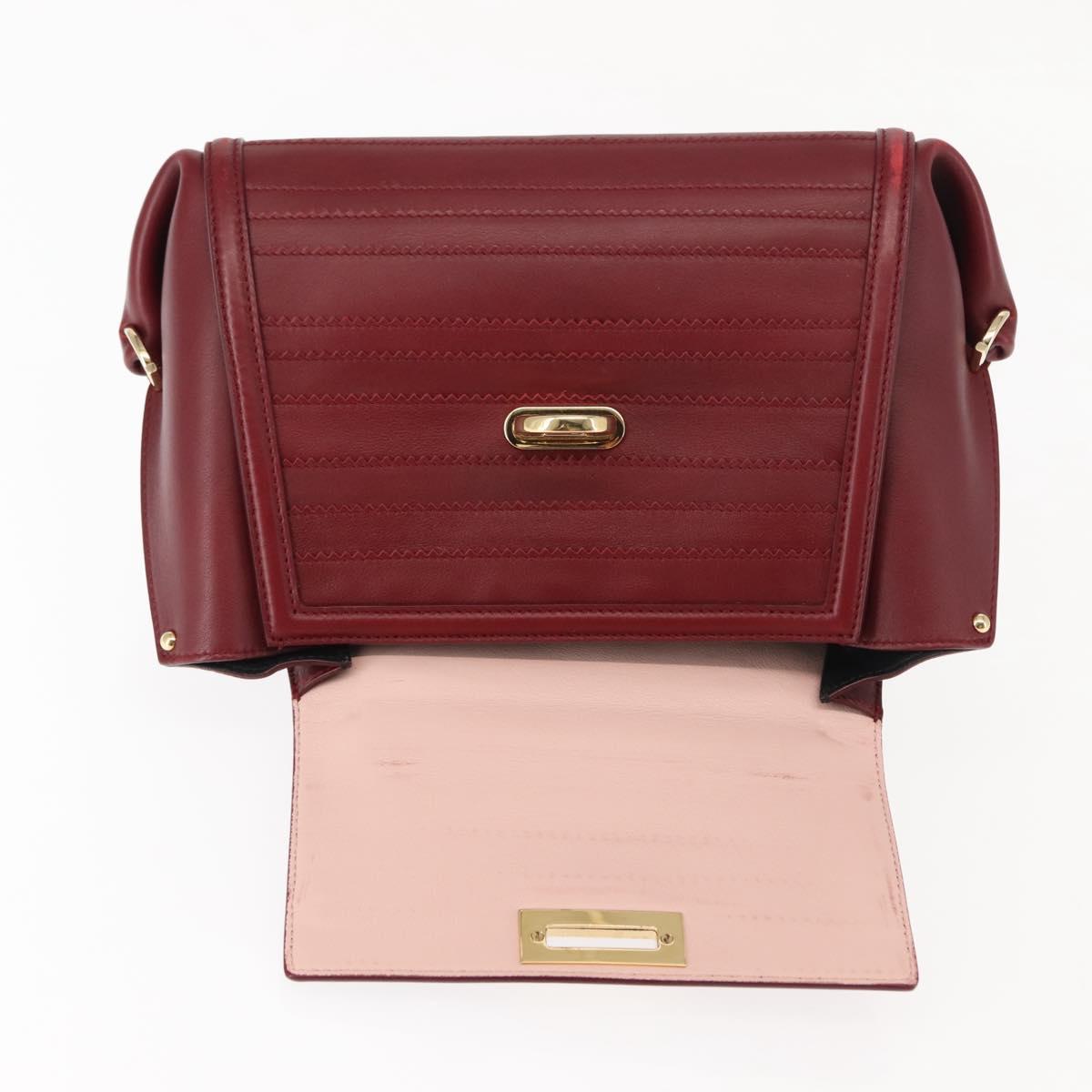 Salvatore Ferragamo Gancini Sofia Hand Bag Leather 2way Red Auth 146140