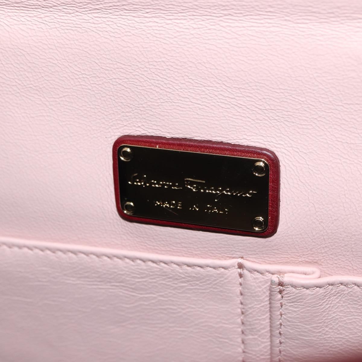 Salvatore Ferragamo Gancini Sofia Hand Bag Leather 2way Red Auth 146140