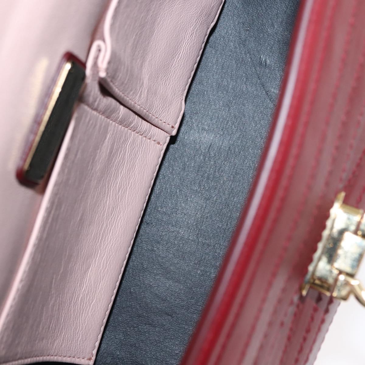 Salvatore Ferragamo Gancini Sofia Hand Bag Leather 2way Red Auth 146140