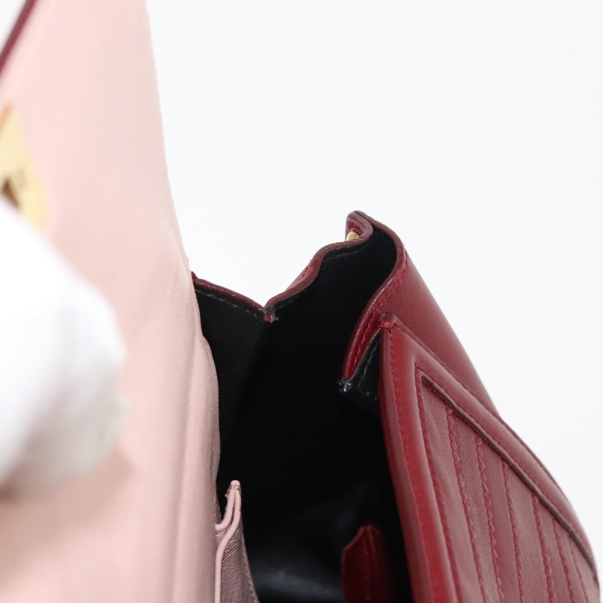 Salvatore Ferragamo Gancini Sofia Hand Bag Leather 2way Red Auth 146140