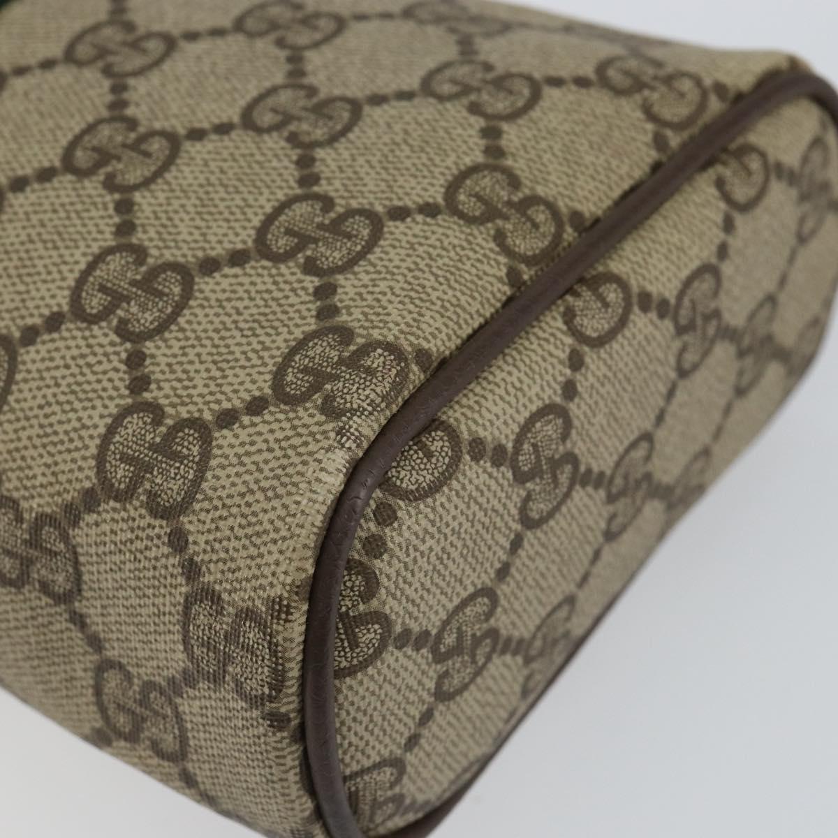 GUCCI GG Canvas Web Sherry Line Shoulder Bag PVC Leather Beige Red Auth 146145