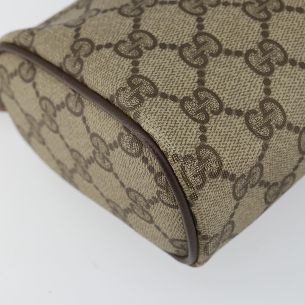 GUCCI GG Canvas Web Sherry Line Shoulder Bag PVC Leather Beige Red Auth 146145