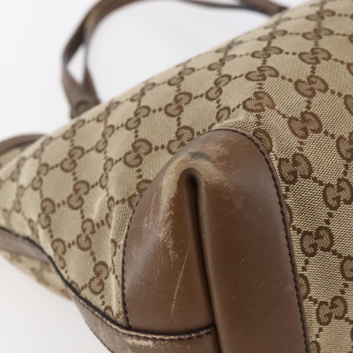 GUCCI GG Canvas Tote Bag Beige Auth 146146