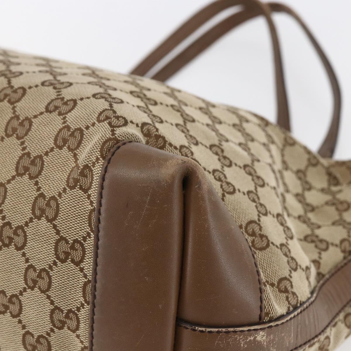 GUCCI GG Canvas Tote Bag Beige Auth 146146