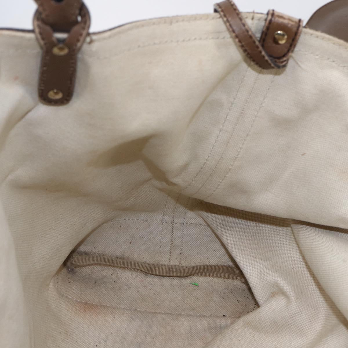 GUCCI GG Canvas Tote Bag Beige Auth 146146