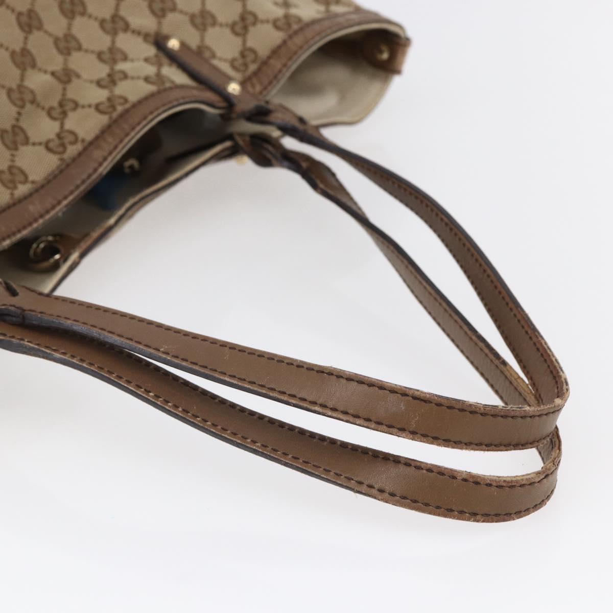 GUCCI GG Canvas Tote Bag Beige Auth 146146