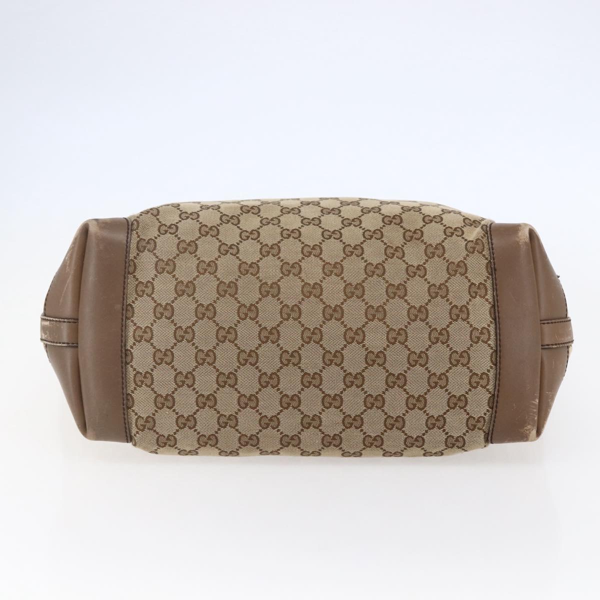 GUCCI GG Canvas Tote Bag Beige Auth 146146