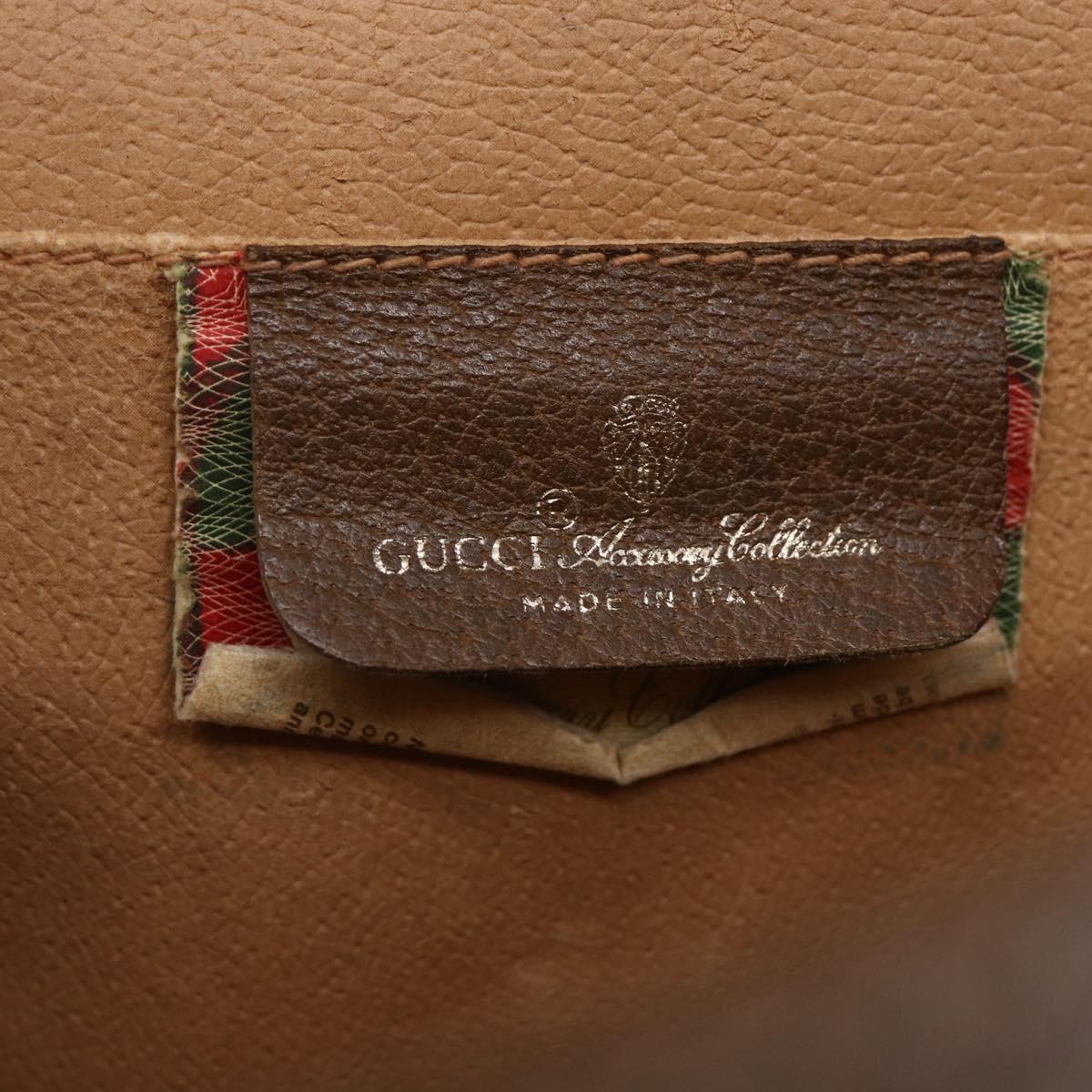 GUCCI GG Supreme Web Sherry Line Clutch Bag PVC Leather Beige Red Auth 146147