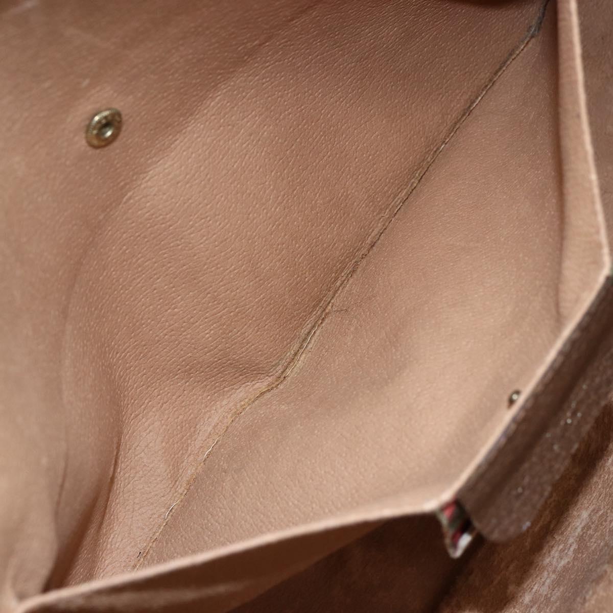 GUCCI GG Supreme Web Sherry Line Clutch Bag PVC Leather Beige Red Auth 146147