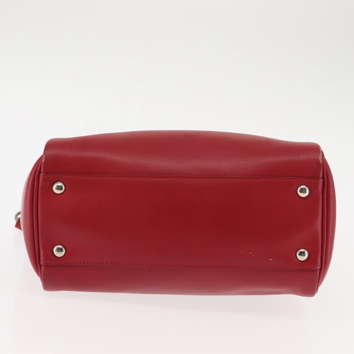 Salvatore Ferragamo Hand Bag Leather 2way Red Auth 146154
